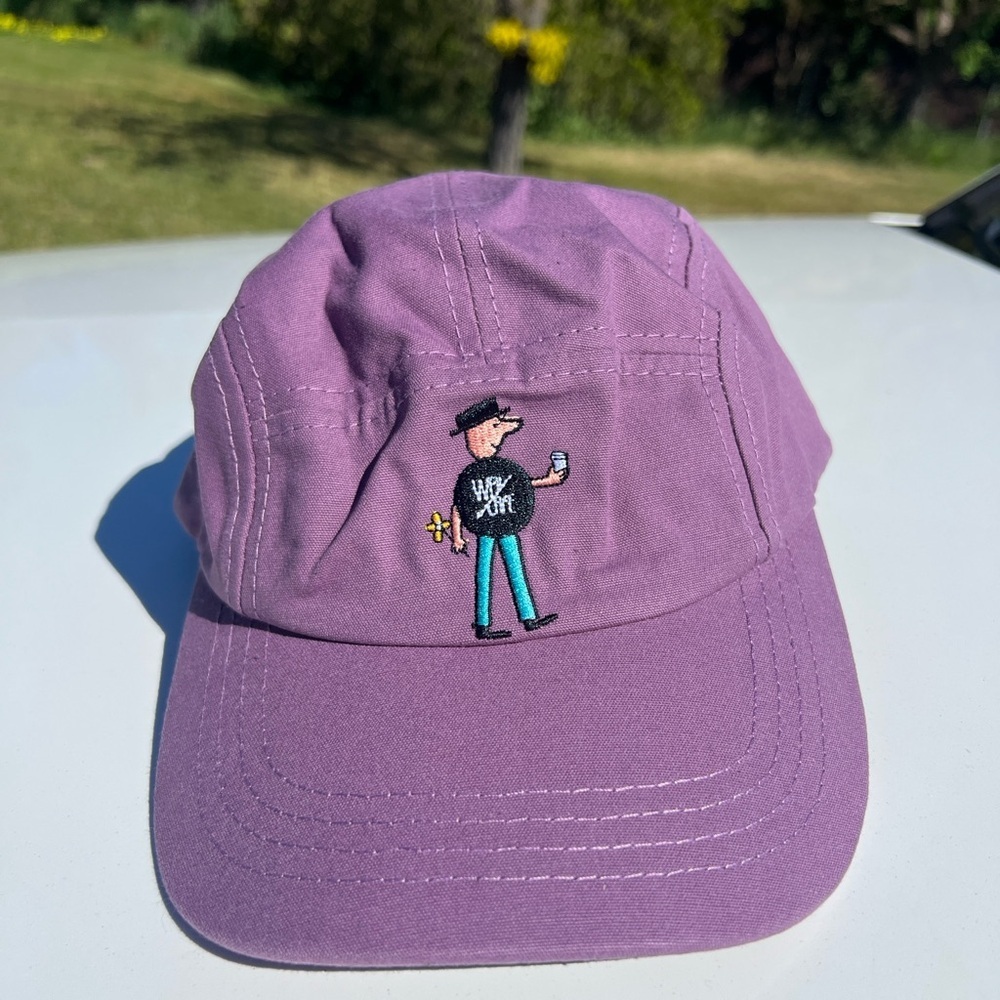 Unisex Purple Character Embroidered 5-Panel Cap